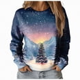 thumbnail image 1 of Futezty Women Christmas Tree Sweatshirt 3D Print Graphic Xmas Sweaters Crewneck Long Sleeve Shirt Pullover, 1 of 7