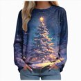thumbnail image 1 of Futezty Women Christmas Tree Sweatshirt 3D Print Graphic Xmas Sweaters Crewneck Long Sleeve Shirt Pullover, 1 of 7