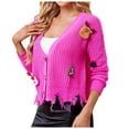 thumbnail image 1 of Futezty Women Fall Varsity Bomber Jackets Casual Long Sleeve Button up Lightweight Cropped Coats Outerwear, 1 of 5