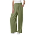 thumbnail image 1 of Futezty Women High Waist Casual Wide Leg Long Palazzo Pants Trousers with Pockets, 1 of 5