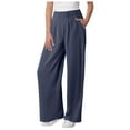 thumbnail image 1 of Futezty Women High Waist Casual Wide Leg Long Palazzo Pants Trousers with Pockets, 1 of 5