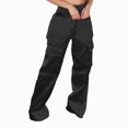 thumbnail image 1 of Futezty Women High Waisted Satin Cargo Pants Wide Leg Casual Pants Multi Pockets Straight Trousers Women's Casual Pants, 1 of 7
