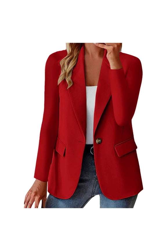 Women One Button Crepe Suit Women