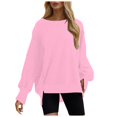 thumbnail image 1 of Futezty Women Oversized Reverse Seam Sweatshirt Casual Long Sleeve Crewneck Lightweight Pullover Tops Loose Sweatshirts, 1 of 4