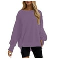thumbnail image 1 of Futezty Women Oversized Reverse Seam Sweatshirt Casual Long Sleeve Crewneck Lightweight Pullover Tops Loose Sweatshirts, 1 of 4