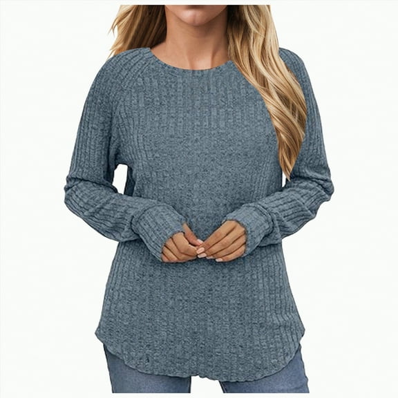 Futezty Women Sweatshirt Womens Plus Size Tops Crewneck Long Sleeve Shirts Loose Tunic Tops Curved Hem Fall Pullover Loose Fit Dressy Crew Neck Pullover Basic Sweaters For Women Tunic For Women
