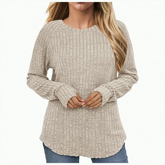 Futezty Women Sweatshirt Womens Plus Size Tops Crewneck Long Sleeve Shirts Loose Tunic Tops Curved Hem Fall Pullover Loose Fit Dressy Crew Neck Pullover Basic Sweaters For Women Tunic For Women