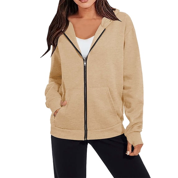 Futezty Women Thin Cotton Zip Up Hoodie Jacket