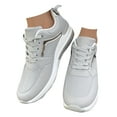 thumbnail image 1 of Futezty Women White Sneakers Low Top Lace Up Canvas Shoes Fashion Comfortable, 1 of 5
