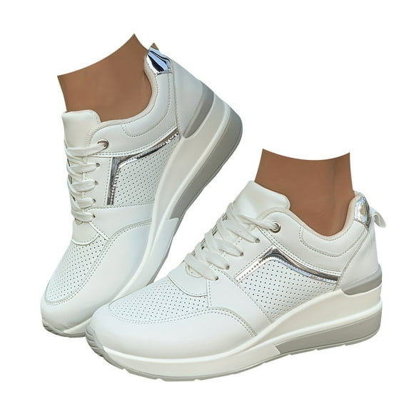 Futezty Women White Sneakers Low Top Lace Up Canvas Shoes Fashion Comfortable