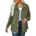 thumbnail image 1 of Futezty Women Zip Up Cardigan Jackets Lightweight Long Sleeve Snap Button Coats Outwear, 1 of 5