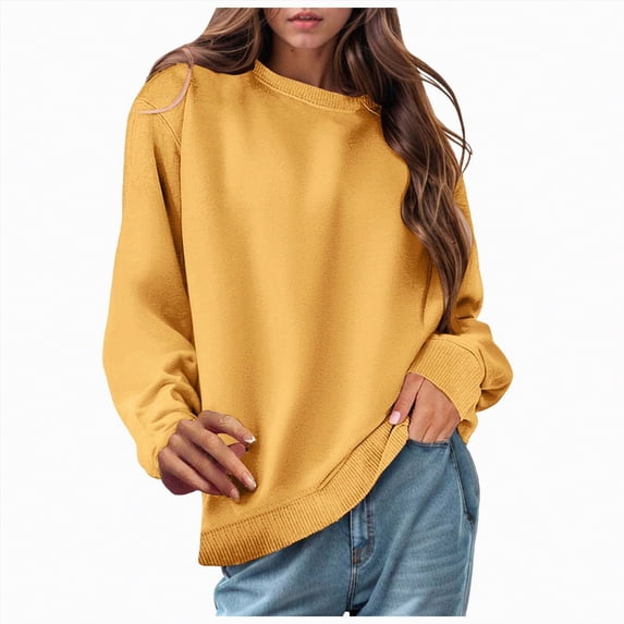 Futezty Women's Crewneck Sweatshirts Lightweight Long Sleeve Tunic Tops Cute Pullover Shirts