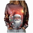 thumbnail image 1 of Futezty Women's Raglan Shirt Christmas Tops Long Sleeve Xmas Pullover Blouse Red Glass Santa Hat Graphic Sweatshirt, 1 of 7