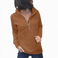 thumbnail image 1 of Futezty Womens Fashion Quarter Zip Stand Sweatshirts Long Sleeve Plain Casual Ladies Pullovers Shirts Tops, 1 of 8