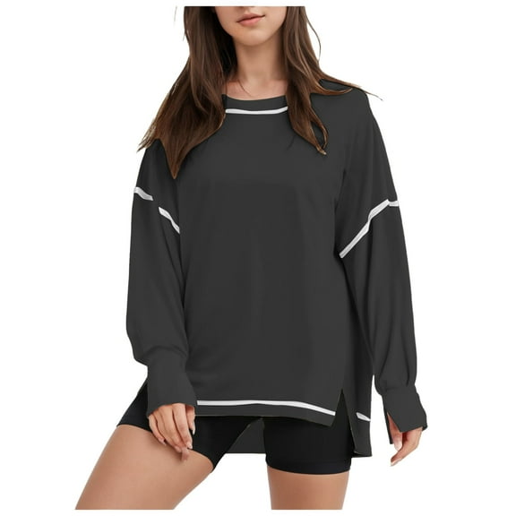 Futezty Womens Oversized Sweatshirts Pullover Casual Crewneck Long Sleeve Tops Comfy