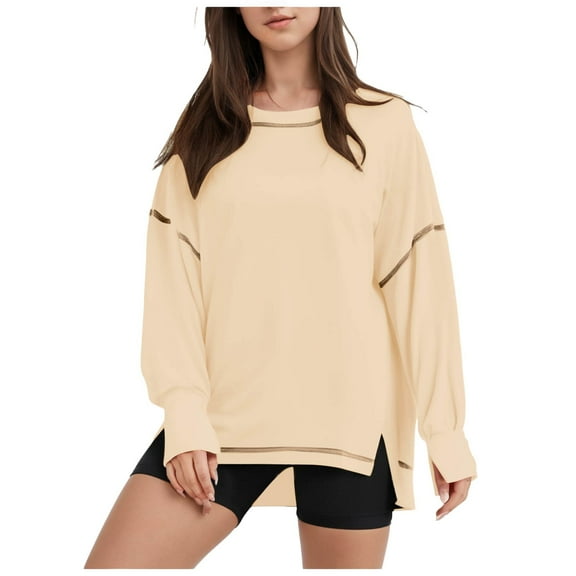 Futezty Womens Oversized Sweatshirts Pullover Casual Crewneck Long Sleeve Tops Comfy
