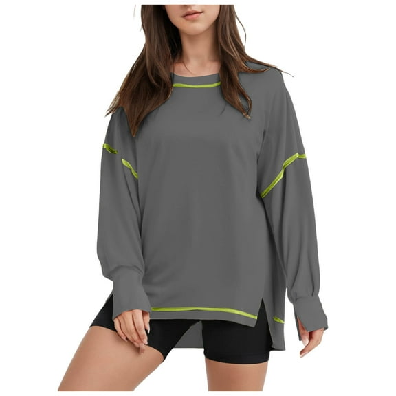 Futezty Women Oversized Lightweight Sweatshirt Soft Crew Neck Pullover Long Sleeve Tops Fashion