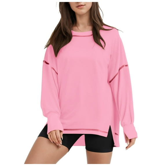 Futezty Womens Oversized Sweatshirts Pullover Casual Crewneck Long Sleeve Tops Comfy