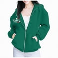 thumbnail image 1 of Futezty Zip Up Hoodie Women Hooded Oversized Sweatshirts Long Sleeve Casual Zipper Hoodies Jacket Fall Winter Outfits, 1 of 4