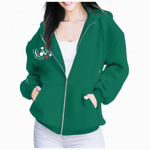 Futezty Zip Up Hoodie Women Hooded Oversized Sweatshirts Long Sleeve Casual Zipper Hoodies Jacket Fall Winter Outfits