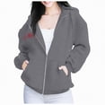thumbnail image 1 of Futezty Zip Up Hoodie Women Hooded Oversized Sweatshirts Long Sleeve Casual Zipper Hoodies Jacket Fall Winter Outfits, 1 of 4