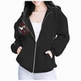 thumbnail image 1 of Futezty Zip Up Hoodie Women Hooded Oversized Sweatshirts Long Sleeve Casual Zipper Hoodies Jacket Fall Winter Outfits, 1 of 4