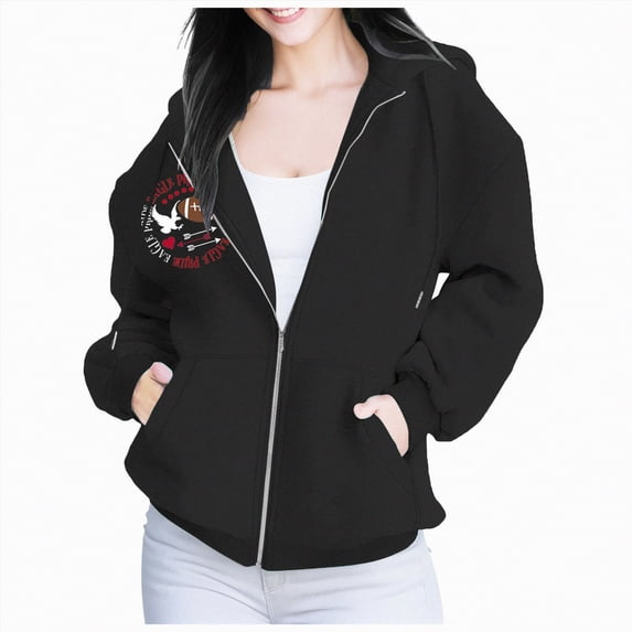 Futezty Zip Up Hoodie Women Hooded Oversized Sweatshirts Long Sleeve Casual Zipper Hoodies Jacket Fall Winter Outfits