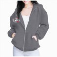 thumbnail image 1 of Futezty Zip Up Hoodie Women Hooded Oversized Sweatshirts Long Sleeve Casual Zipper Hoodies Jacket Fall Winter Outfits, 1 of 4