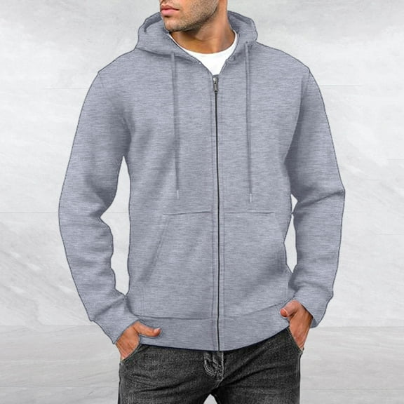 Futezty men Zip Up Hoodies Midweight Loose Fit Fleece Full-Zip Sweatshirts Jackets
