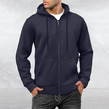 Futezty men Zip Up Hoodies Midweight Loose Fit Fleece Full-Zip Sweatshirts Jackets