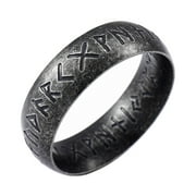 Futhark Ring Nordic Viking Jewelry Black Norse Rune Rings for Men 10
