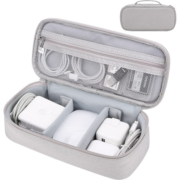 Futhstar Cord Organizer Travel Case Portable Accessory Pouch, Light Gray