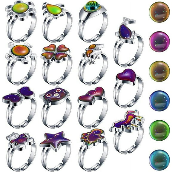 Futhstar Mixed Color Mood Rings, Alloy 15 Count