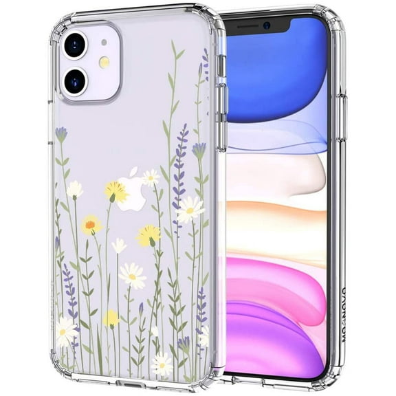 Futhstar Wild Meadow Floral Flower Pattern Back Cover Cell Phone Case for iPhone 11, Mauve