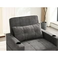 thumbnail image 1 of Futon Chair Bed With Foam Filler - Dark Grey, Scratch Surface Grey And Cup Holder Features, Practical, 1 of 3