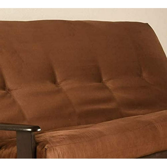 Futon Cover Only - Quality Suede Microfiber Fabric Collection Fits 6-8 inch Futons Mattress (Chocolate, Full Size)