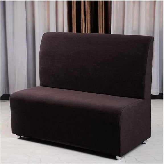 Futon Cover Stretch Protector Slipcovers Armless Sofa Card Seat Cover 110-130cm 2-Seater Settee loveseat Couch Bed Covers with Elastic Bottom Suitable for Hotels, Bars,Etc