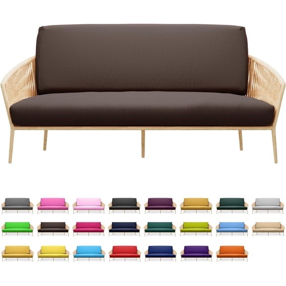 Futon Cover Washable Zippered Sofa Furniture Bed Mattress Covers Armless Couch Slipcover Protector Twin Size 39"x75"x6" Coffee
