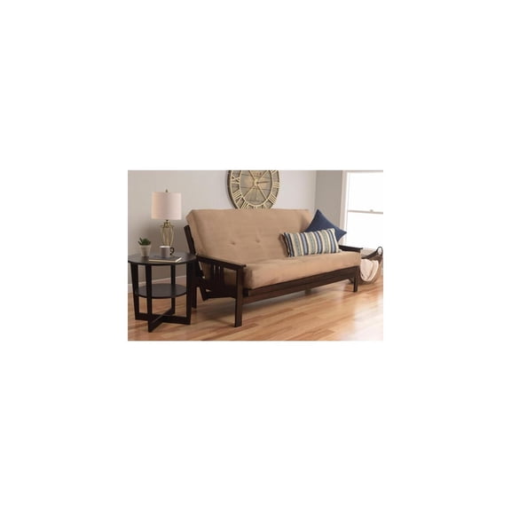 Futon Frame Adjustable Sofa Bed - Wooden Construction Living Room Furniture