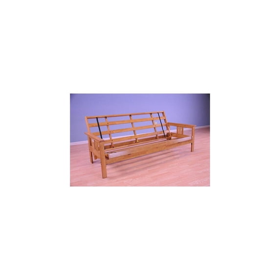 Futon Frame Converts to Bed - Full Size Sofa with Butternut Finish