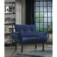 thumbnail image 1 of Futon Love Seat In Blue, Metal Combined, 47.79in Depth, 24.72in Width, 35.67in Height, 29.05lb - Frame & Material, 49" D X 24" W 35" H, 30 Lb Weight, 1 of 3