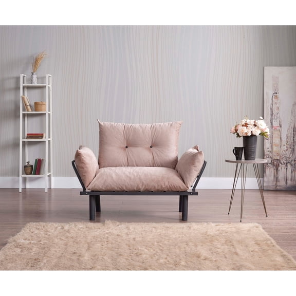 Futon Love Seat | Used for Meditation Corners | Sturdy Metal Design | Small Footprint