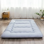 Futon Mattress Japanese Floor Mattress Thicken Futon Sleeping Pad for Guest,Lounger and Tavel,Grey,Queen Size