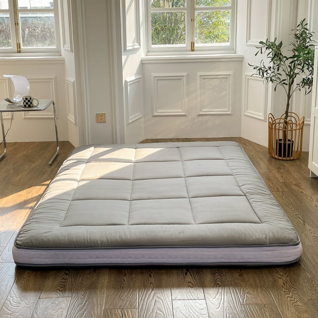 Futon Mattress, Padded Japanese Floor Mattress Quilted Bed Mattress Topper, Extra Thick Folding
