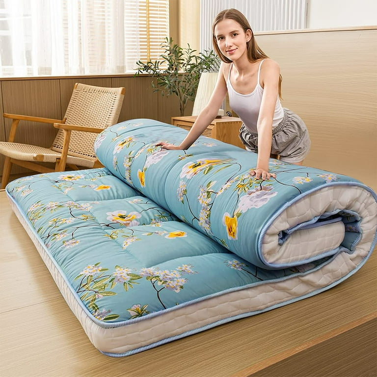 Futon Mattress, Padded Japanese Floor Mattress Quilted Bed