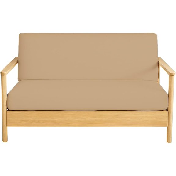 Futon Slipcover Armless Futon Bed Cover Zippered Armless Sofa Bed Cover Egyptian Cotton 4"Deep, Slipcover Couch Protector Twin Size- Beige