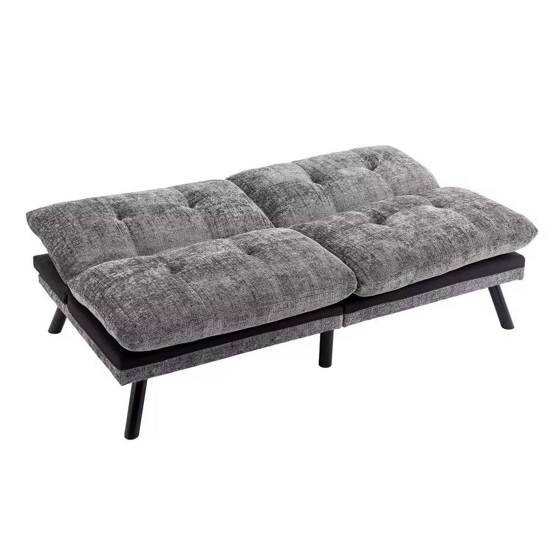 Futon Sofa Bed with Adjustable Backrest, Convertible Sleeper Sofa with