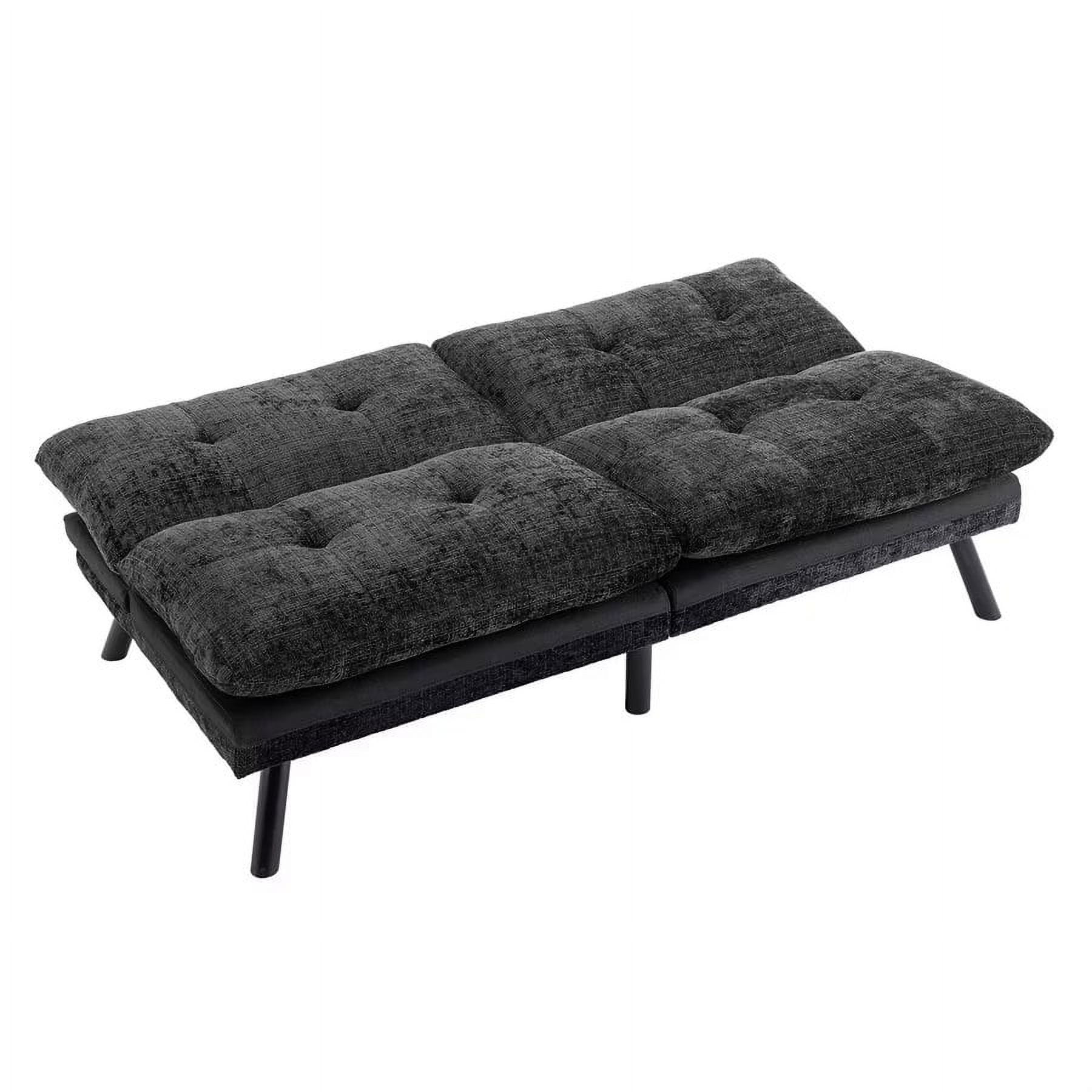 Futon Sofa Bed with Adjustable Backrest, Convertible Sleeper Sofa with