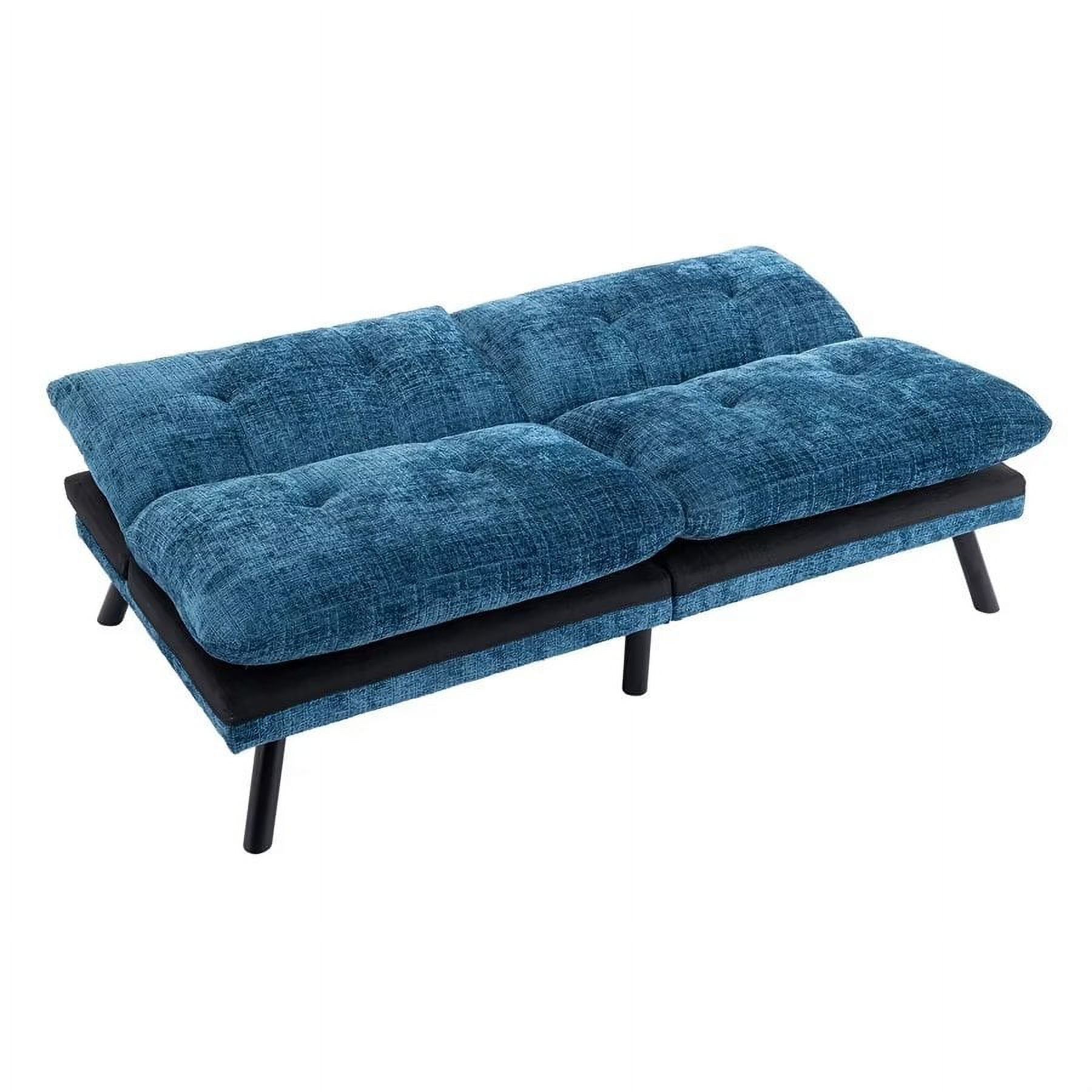 Futon Sofa Bed with Adjustable Backrest, Small Loveseat Sofa with
