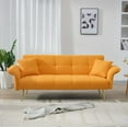 thumbnail image 1 of Futon Sofa Bed,Convertible Double Sofa Bed with Folding Armrests for Living Rooms and Small Spaces,Yellow, 1 of 7